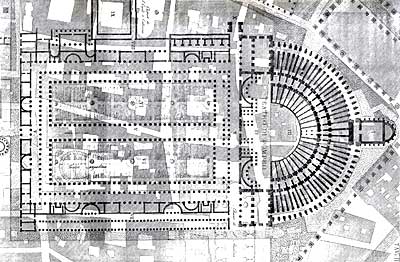 Canina, Plan of the Theater of Pompey